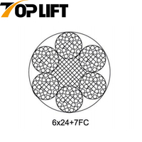 خط الاتصال حبل أسلاك الفولاذ المجلفن / غير المجلفن 6X24S + 7FC 6X24W + 7FC