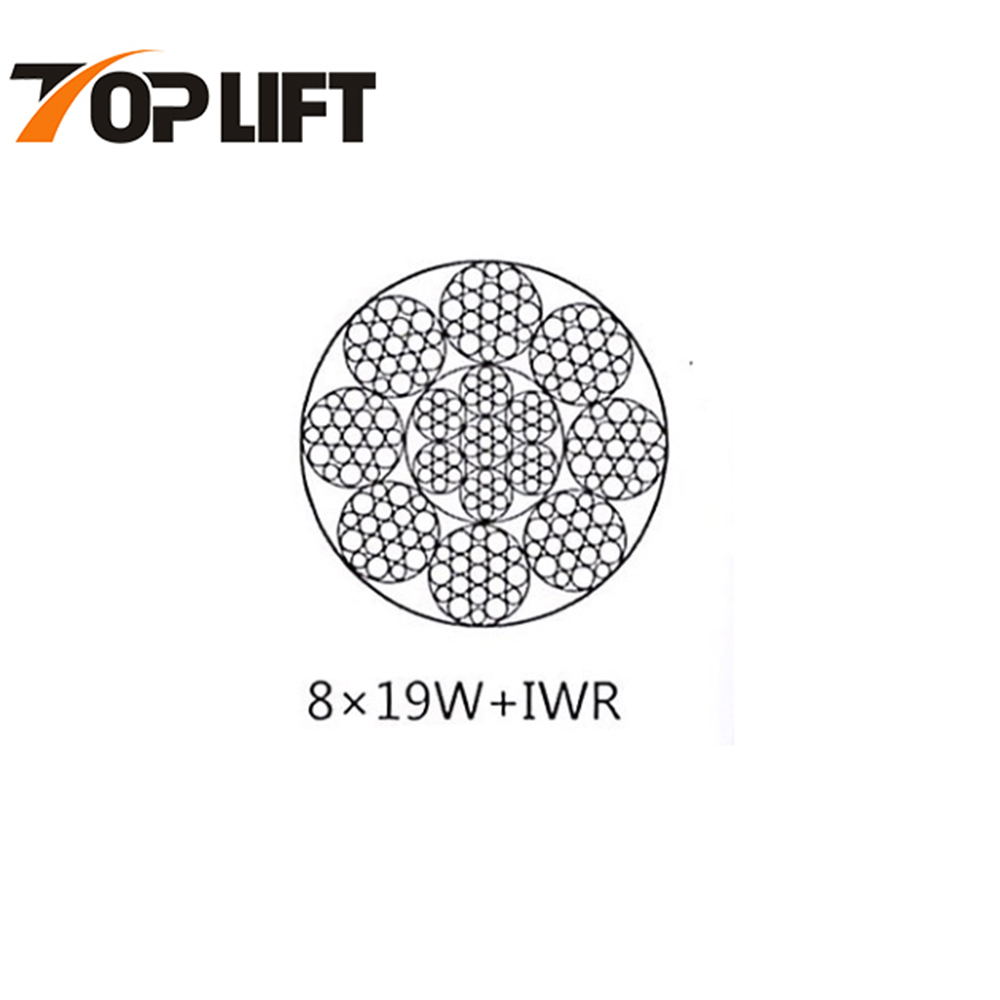 حبل أسلاك الفولاذ الملامس للخط (المجلفن وغير المجلفن) 8X19S+FC 8X19S+IWRC 8X19W+FC 8X19+IWRC