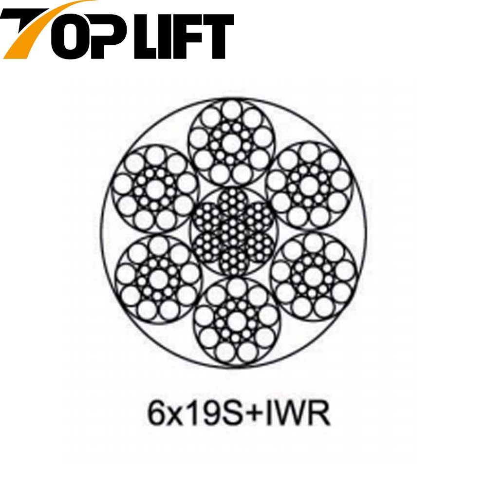 حبل أسلاك الفولاذ المجلفن / غير المجلفن 6X19S+FC 6X19S+WSC 6X19W+FC 6X19W+IWRC