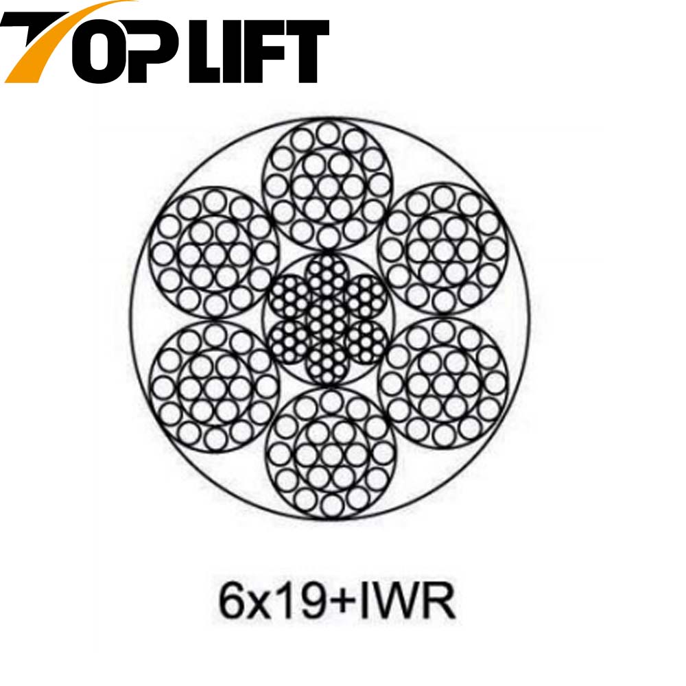 حبل أسلاك الفولاذ المجلفن / غير المجلفن 6X19+FC 6X19+WSC 6X19+IWRC
